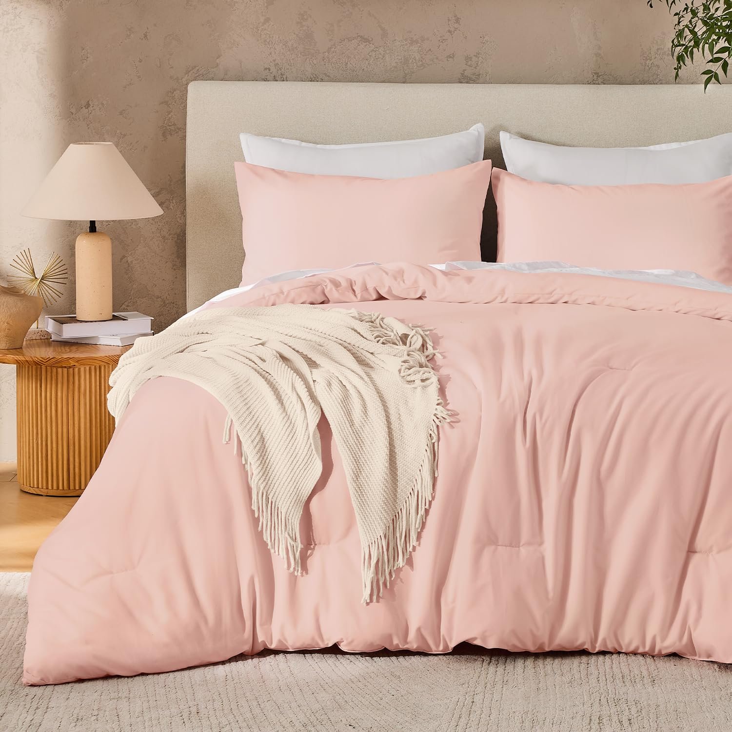 Arkmoving Dark Emerald Green Queen Size Comforter Set, 3 Pieces Forest Hunter Green Boho Solid Bedding Sets, Soft Cozy Lightweight Down Alternative All Season Bed Set - Image 16