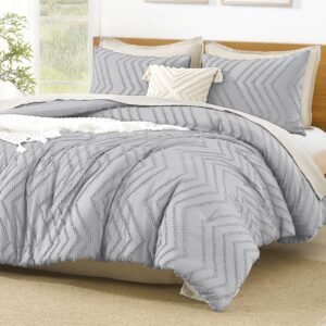 Arkmoving King Size Comforter Set Dark Emerald Green, 3 Pieces Lightweight Fluffy Comforter King Size Boho Tufted Comforter Bed Set Gift Choice