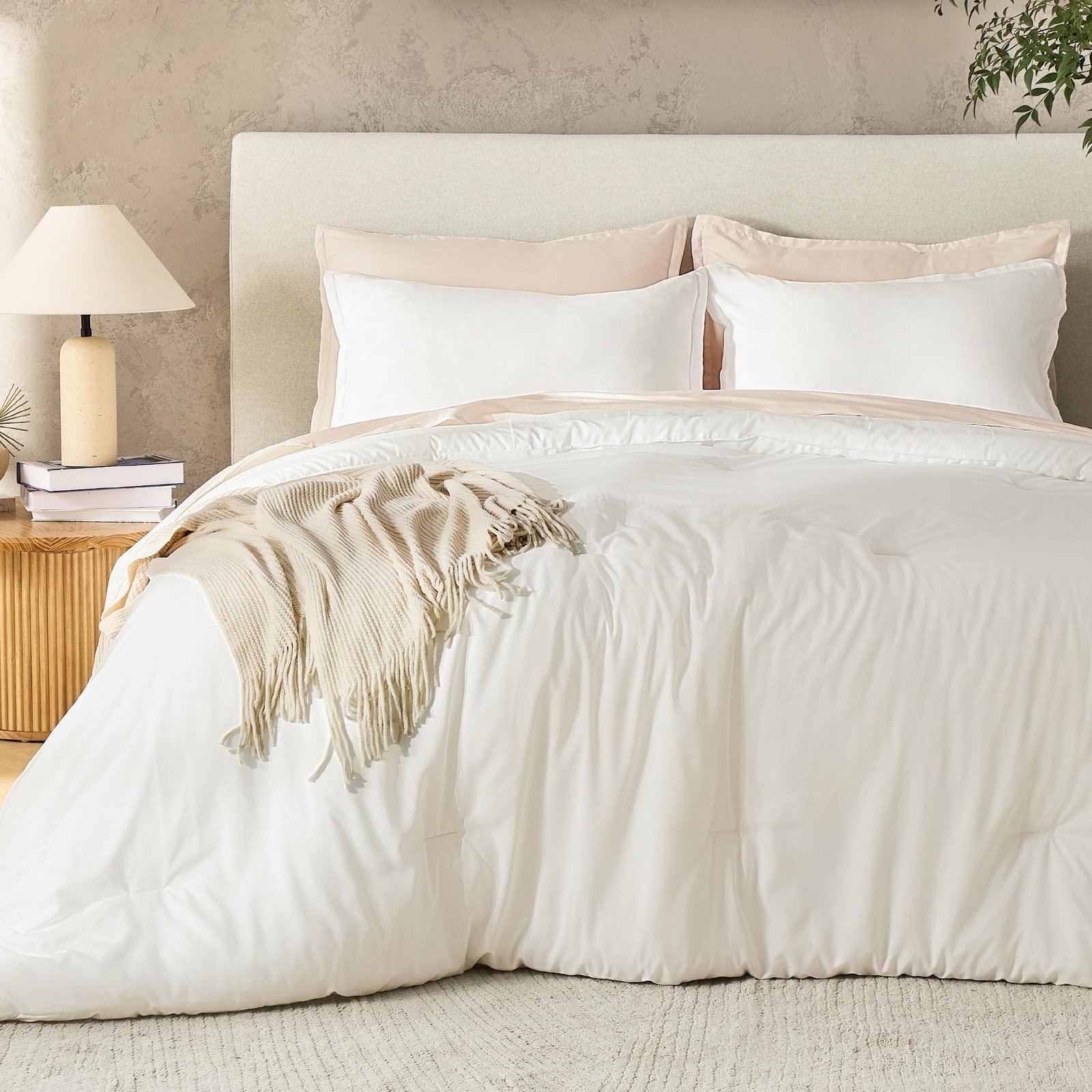 Arkmoving Dark Emerald Green Queen Size Comforter Set, 3 Pieces Forest Hunter Green Boho Solid Bedding Sets, Soft Cozy Lightweight Down Alternative All Season Bed Set - Image 12